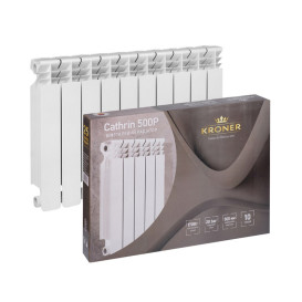 Радіатор опалення Kroner Cathrin 500Р 500/80/100 10 секцій біметал білий CV034121
