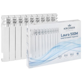 Радиатор отопления Kroner Laura 500М 500/80/96 10 секций биметалл белый CV034122