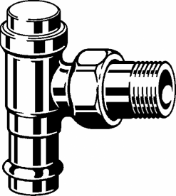 Радиаторный вентиль на обратную магистраль Viega Sanpress 2272.1 с SC‑Contur d15хR½ бронза 26357