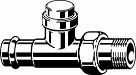 Радіаторний вентиль на зворотну магістраль Viega Sanpress 2272.2 з SC-Contur d15хR½ бронза 326364