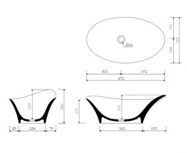 Раковина для ванной Marmorin Alice II 67,2х39.2 см литой камень белый P 550 067 020 010