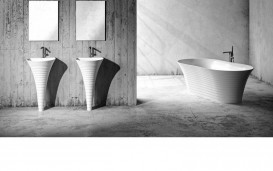 Раковина для ванной Marmorin Cascada 46,8х48 напольная литой камень белый P 724 047 020 010