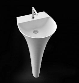 Раковина для ванной Marmorin Cascada 46,8х48 напольная литой камень белый P 724 047 020 010