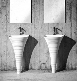 Раковина для ванной Marmorin Cascada 46,8х48 напольная литой камень белый P 724 047 020 010