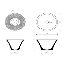 Раковина для ванной Marmorin Cascada 43,6х36,6 литой камень белый P 724 044 020 010