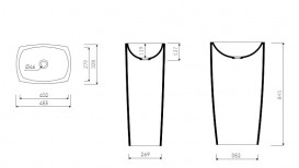 Раковина для ванной Marmorin Isar S 45.5х32.8 литой камень белый P 598 040 020 010