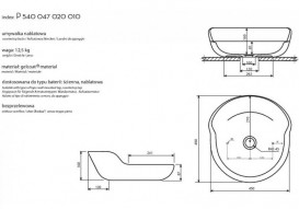 Раковина для ванної Marmorin Jena 45х49 см литий камінь білий P 540 047 020 010
