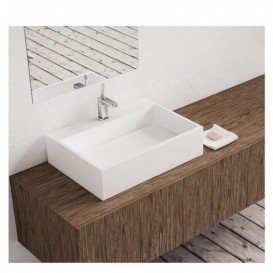 Раковина для ванної Marmorin Modico 80х43 см литий камінь білий 350 080 020 xx x