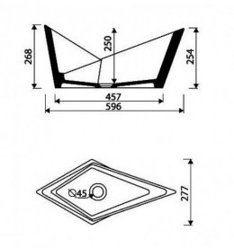 Раковина для ванної Marmorin Palera 59,6х27,7 см литий камінь білий 585 060 020 xx x