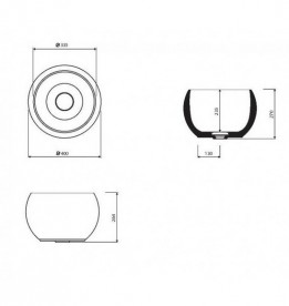 Раковина для ванної Marmorin Perla Ø40 см литий камінь білий 360 040 020 xx x
