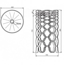 Раковина для ванної Marmorin Sirona 46,5х46,5 см для підлоги литий камінь білий P 500 047 020 510