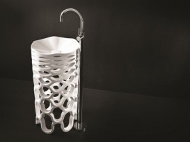 Раковина для ванної Marmorin Sirona 46,5х46,5 см для підлоги литий камінь білий P 500 047 020 510