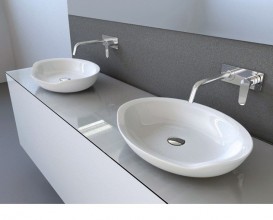 Раковина для ванної Marmorin Siwa 54х39,5 см литий камінь білий P 535 054 020 010