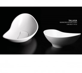 Раковина для ванної Marmorin Tallasa 46,6х27,7 см литий камінь білий P 520 044 020 010