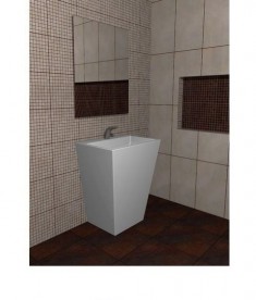 Раковина для ванной Marmorin Tebe 70х50 см напольная литой камень белый  P 530 070 020 010