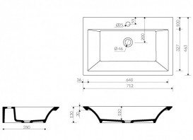 Раковина для ванной Marmorin Teodor 71,2х46,3 см литой камень белый 722 071 020 xx x