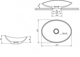 Раковина для ванной Marmorin Tinette 37,4х29,7 см литой камень белый P 545 028 020 010