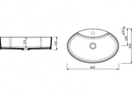 Раковина для ванной Marmorin Toni 60х40 см литой камень белый 495 060 020 xx x