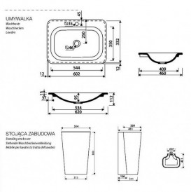 Раковина для ванної Marmorin Tytan 62х46 см для підлоги литий камінь білий 650 062 020 xx x