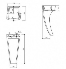 Раковина для ванной Marmorin Waver 40х40 см напольная литой камень белый 470 040 020 xx x