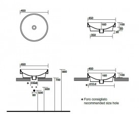 Раковина-чаша для ванной круглая Kerasan Cento накладная 45х45 см белая 355701