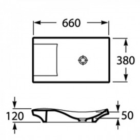 Раковина-чаша для ванної накладна Roca Urbi 2 66х38 кераміка біла A327226000
