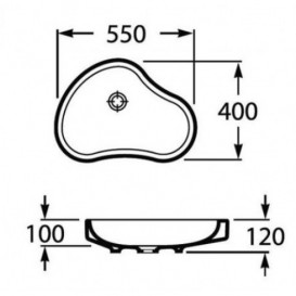 Раковина-чаша для ванной накладная Roca Urbi 8 55х40 керамика белая A32722A000
