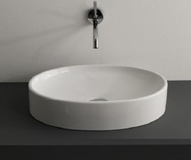Раковина-чаша для ванної овальна Kerasan Cento накладна 50х35 см біла 355201