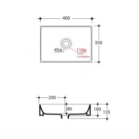 Раковина-чаша для ванної прямокутна Kerasan Cento накладна 40х35 см біла 355401