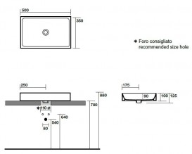 Раковина-чаша для ванной прямоугольная Kerasan Cento накладная 50х35 см белая 355501