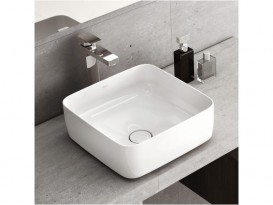 Раковина-чаша для ванной Roca Inspira Square 37х37 см с керамической декоративной крышкой донного клапана A327532000