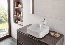 Раковина-чаша для ванной Roca Inspira Square 37х37 см с керамической декоративной крышкой донного клапана A327532000