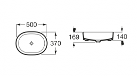 Раковина-чаша для ванної Roca Inspira Round 50х37 см з керамічної декоративною кришкою донного клапана A327520000