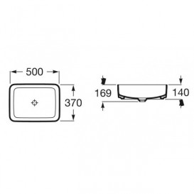 Раковина-чаша для ванної Roca Inspira Square 50х37 см з керамічної декоративною кришкою донного клапана A327530000