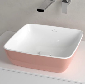 Раковина для ванной Villeroy & Boch Artis 41х41 см без перелива TitanCeram powder (пудра) 417841BCT0