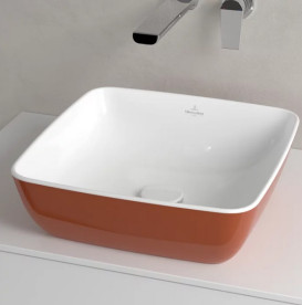 Раковина для ванной Villeroy & Boch Artis 41х41 см без перелива TitanCeram rust (ржавчина) 417841BCW8