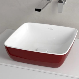 Раковина для ванной Villeroy & Boch Artis 41х41 см без перелива TitanCeram bordeaux (бордо) 417841BCS9