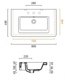 Раковина для ванної підвісна Catalano NEW LIGHT 80x48 см без відп. під змішувач біла 180LI4800