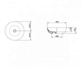 Раковина для ванної AeT Elite Round накладна кругла білий L601T0R0V0
