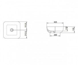 Раковина для ванной AeT Elite Square накладная квадратная белый L602TOROVO
