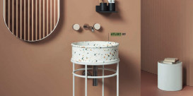 Раковина для ванной ArtCeram Atelier Ø 44 см керамика terrazo chiaro ATL001 89;00