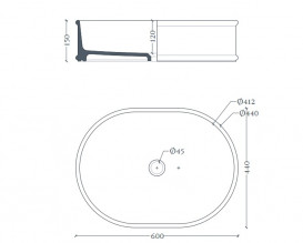 Раковина для ванної ArtCeram Atelier 60х40 см кераміка синьо-зелений ATL002 42;00