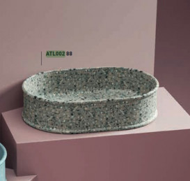 Раковина для ванної ArtCeram Atelier 60х40 см кераміка terrazo scuro ATL002 88;00