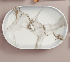 Раковина для ванной ArtCeram Atelier 60х40 см керамика calacatta ATL002 94;00