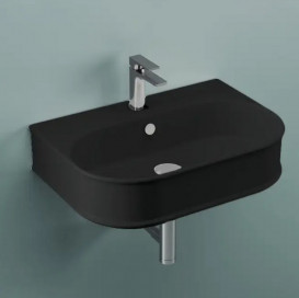 Раковина для ванной ArtCeram Atelier 65х45 см керамика матовый черный ATL003 17;00