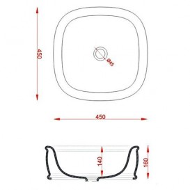 Раковина для ванной ArtCeram Azuley накладная 45х45 см чёрный глянцевый AZL001 03;00