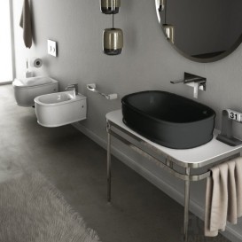 Раковина для ванної ArtCeram Azuley накладна 65х45 см чорний глянсовий AZL002 03; 00