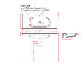 Раковина для ванної ArtCeram Blend 106,5х45 см білий глянсовий BLL006 01; 00