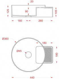 Раковина для ванної ArtCeram Cartesio 44х36 см без отворів під змішувач чорний кераміка матовий CAL004 17;99