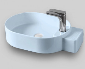 Раковина для ванной ArtCeram Cartesio 58х36 см с отверстием под смеситель керамика голубой CAL001 32;00